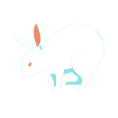 Illustration of a white rabbit