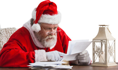 Santa Claus reading letter