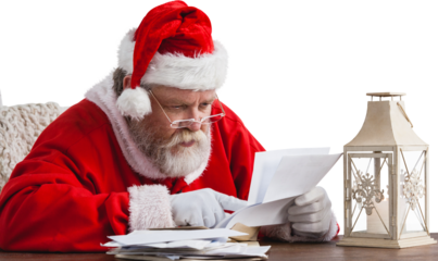 Santa Claus reading letter