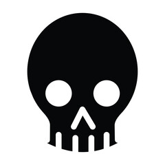 Fototapeta premium Skull vector icon. Isolated human skull with large, black eye sockets. Death sign.