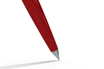 Close-up of red metallic ballpoint pen