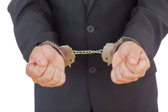 Handcuffed businessman