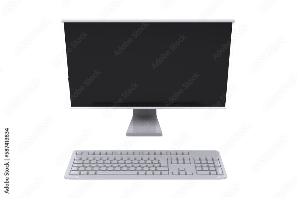 Poster computer monitor and keyboard