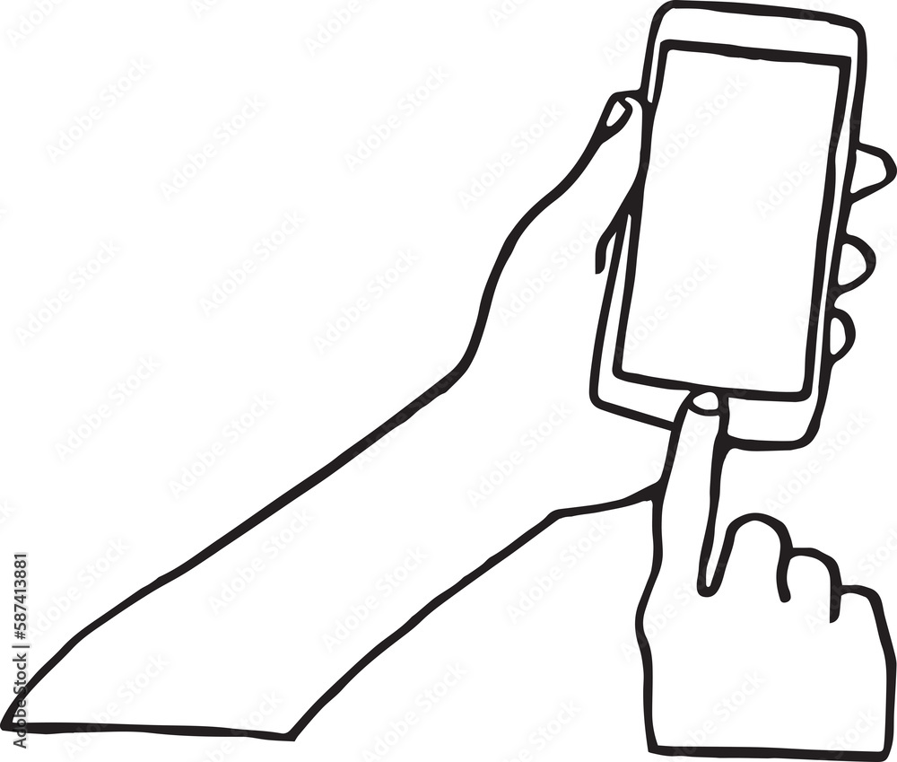 Poster digitally composite image of hands using smart phone