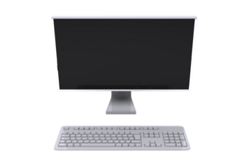 Computer monitor and keyboard