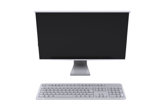Computer monitor and keyboard