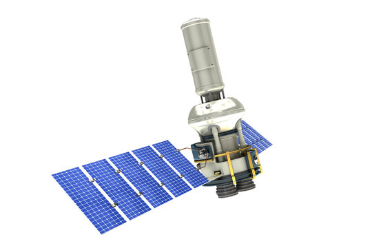 Digitally generated image ofÂ 3d modern solar power satellite