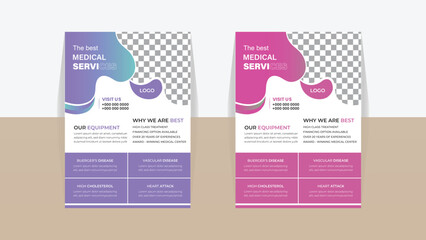 
Simple corporate healthcare  medical poster or flyer layout design.