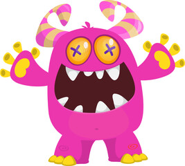 Fototapeta premium Scary cartoon monster. Halloween vector design isolated