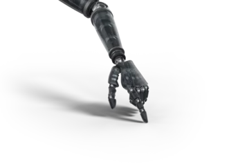 Rolgordijnen Cropped image of black hand of robot © vectorfusionart