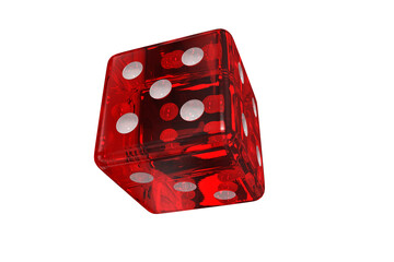 Digitally generated image of 3D red dice