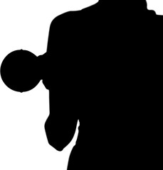 Person exercising with dumbbell