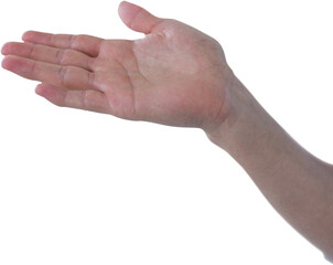 Cropped image of hand pretending to hold invisible object