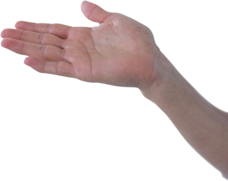 Cropped image of hand pretending to hold invisible object - Powered by Adobe