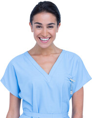 Young nurse in blue tunic 