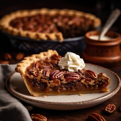 Decadent Pecan Pie with Whipped Cream