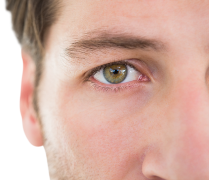 Close up of unsmiling man - Powered by Adobe