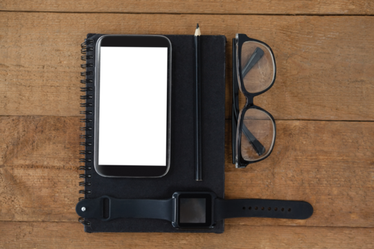Personal accessories on wooden table - Powered by Adobe