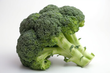 Fresh broccoli isolated on white background. generative ai