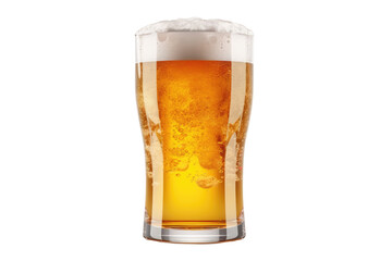 glass of beer isolated on white background. generative ai