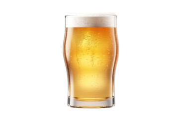 glass of beer isolated on white background. generative ai