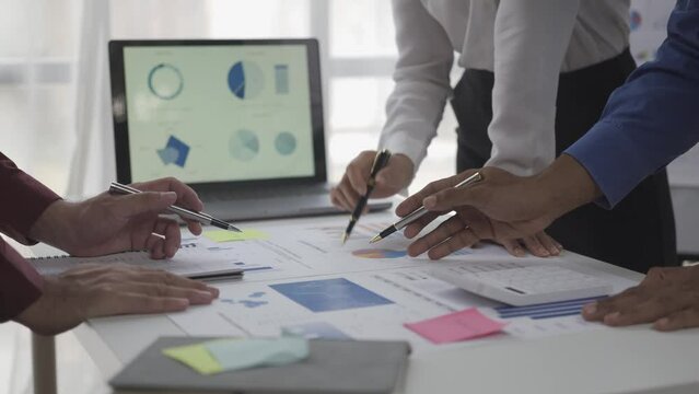 Brainstorming sessions on new document projects Colleagues working together plan success strategies. Enjoy working as a team in a modern small office. teamwork concept