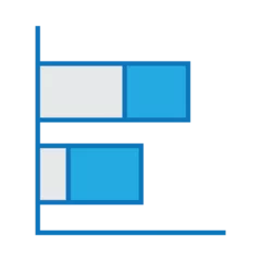 Foto op Plexiglas Blue horizontal bar graph © vectorfusionart