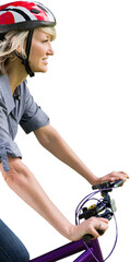 Cropped image of female mountain biker 