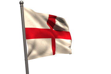 Fototapeta na wymiar England flag on pole