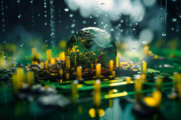 bstract technology in cloud computing delivers efficient, on-demand resource allocation, utilizing a futuristic green and yellow pattern to represent adaptability and growth