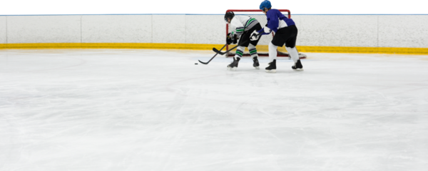 Players playing ice hockey