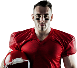 American football player looking at camera