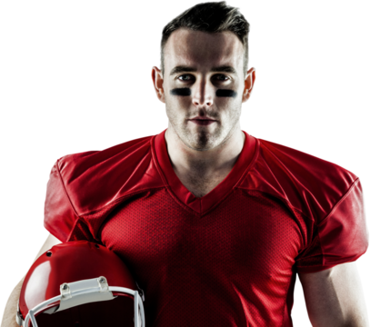 American football player looking at camera