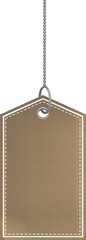 Brown color price tag with dotted lines