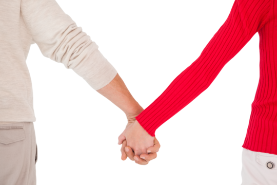 Couple holding hands rear view - Powered by Adobe