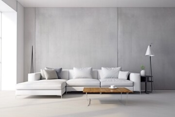 interior background design space style modern grey simple house stylish sofa indoor. Generative AI.