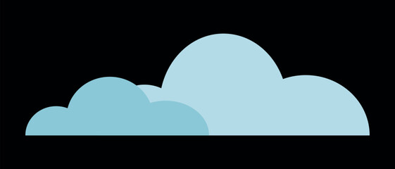 Blue clouds on a black background. Vector