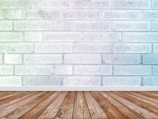 Brick wall with floor interior background 08