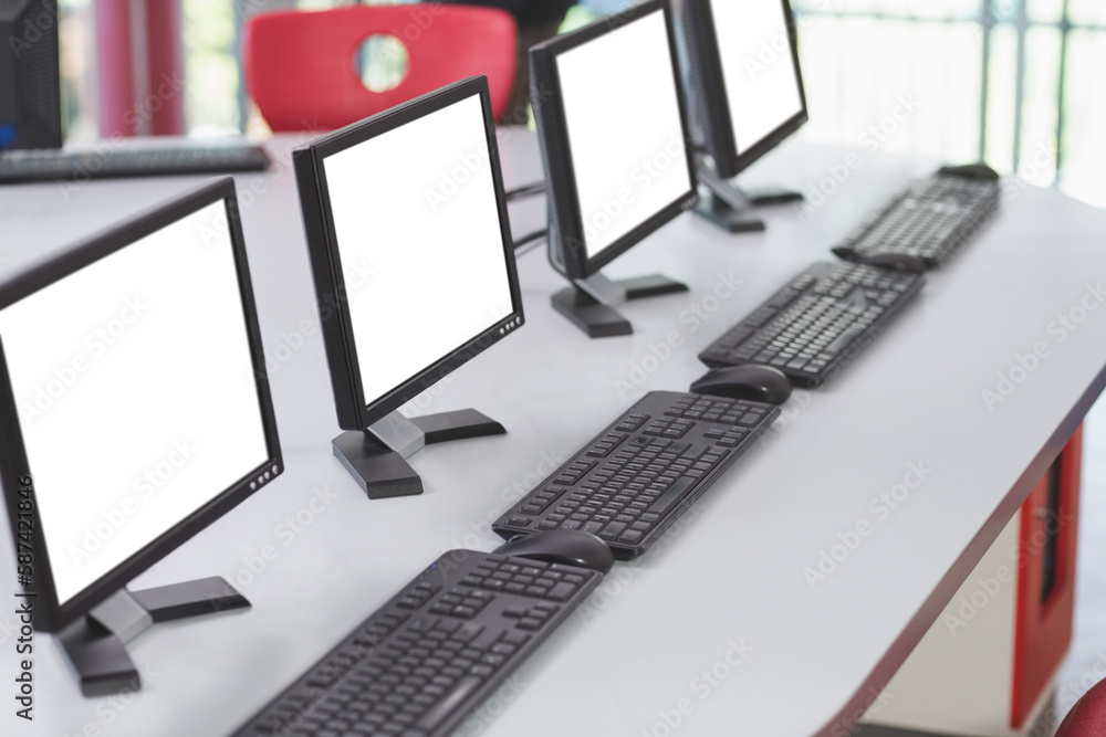 Poster computers in classroom