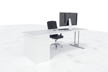 Office interior with floor on white background