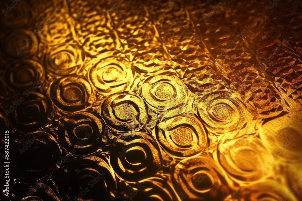 Poster close-up view of a glass surface with reflections and distortions. generative ai