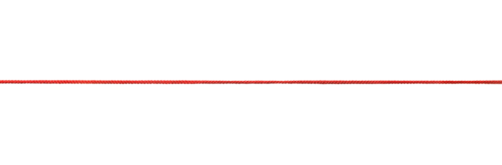 Long straight red rope isolated png with transparency