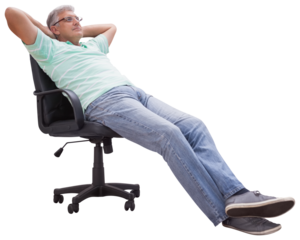 Senior man relaxing on arm chair