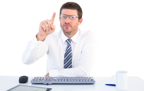 Businessman working at his desk