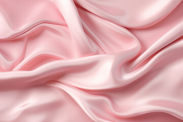 Obraz premium Pale Pink colored silk satin background, texture, fabric, textile, material. Generative AI