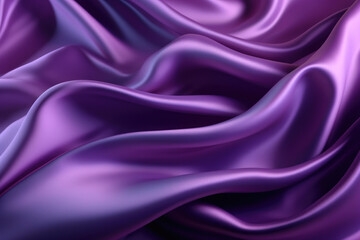 Obraz premium Purple colored silk satin background, texture, fabric, textile, material. Generative AI
