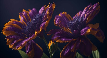 purple and yellow flowers