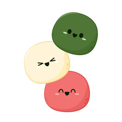 Cute Mochi cartoon vector. Mochi icon vector. Japanese rice dessert.