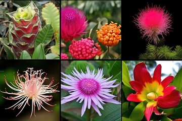 Collection of exotic plants. Generative AI