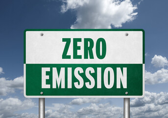 Zero Emission - road sign message